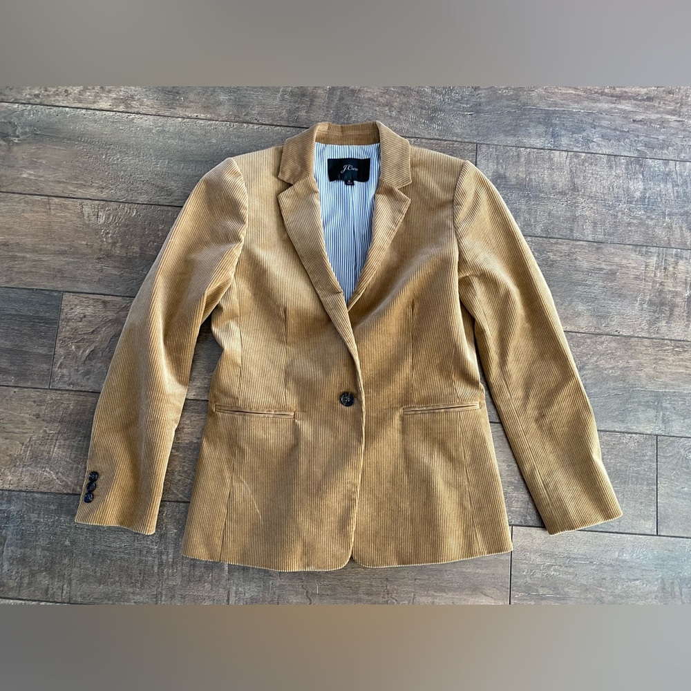 J crew size 6 camel corduroy blazer jacket